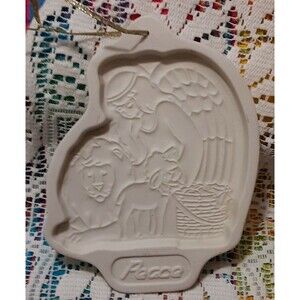 "Peace" Cookie Mold Longaberger Pottery 1993 Angel Series Baking Made in USA